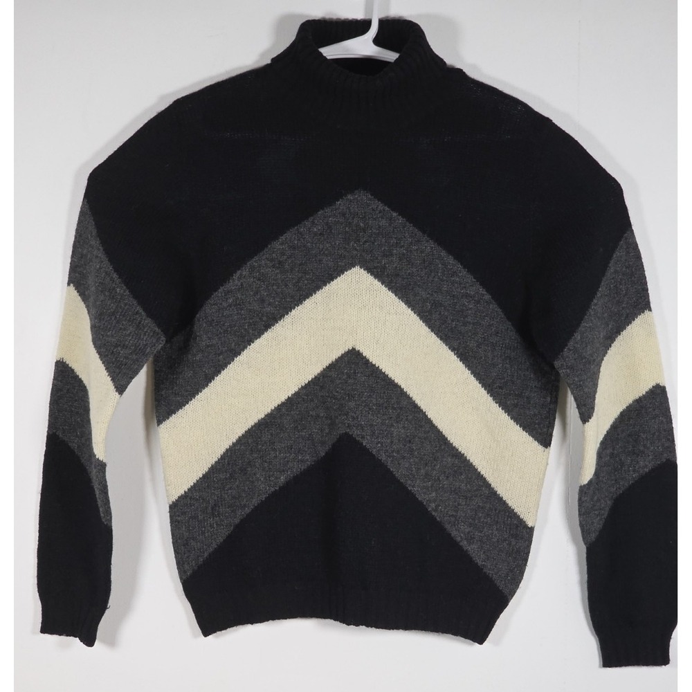 Old Navy Womens L Vintage Wool Chevron Stripe Pullover Knit Sweater Classic Warm